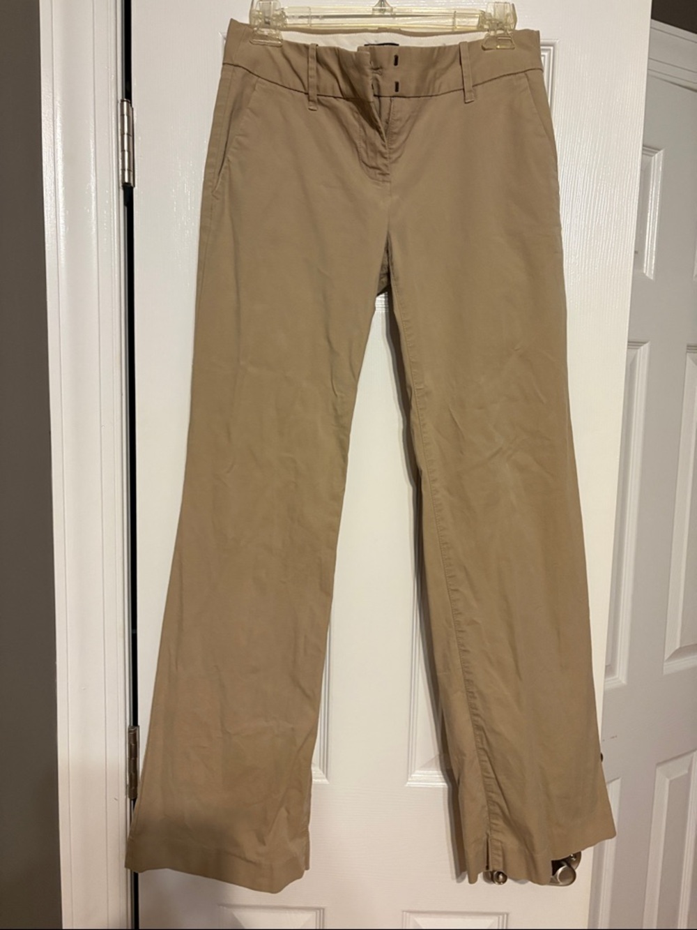 J. Crew Khaki Wide-Leg Cotton Pants